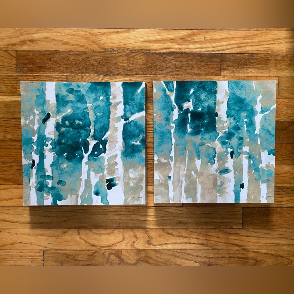 Up to the Teal Skies II by Lanie Loreth 12”x12” Wrapped Canvas Art